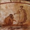 Κατακόμβη των Αγίων Πέτρου και Μαρκελλίνου. Σκηνή από θεραπεία γυναίκας.  