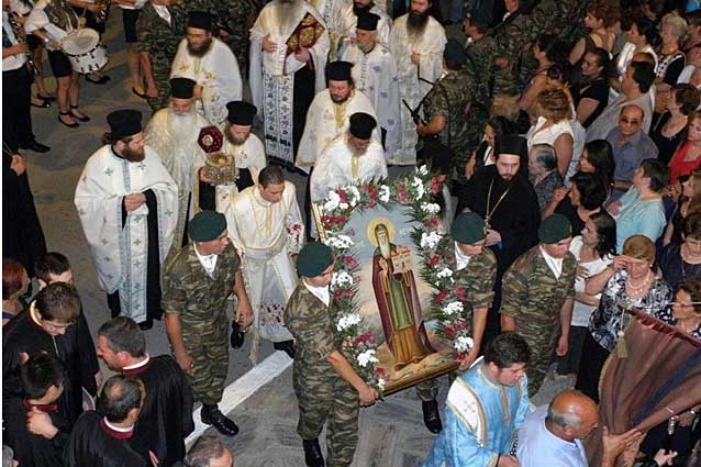 Λιτανεία της εικόνας του οσίου Θεοφάνη, Νάουσα.